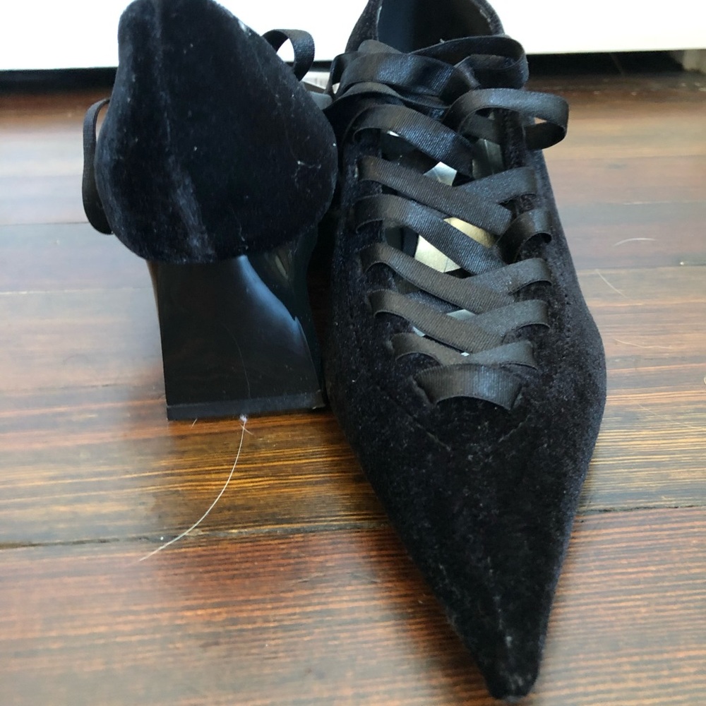 Black velvet Zara block heels - Picture 3 of 6